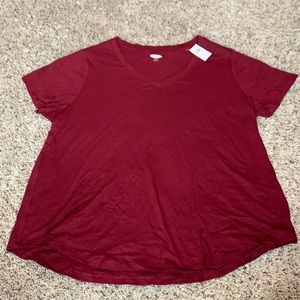 OLD NAVY - v neck burgundy shirt sleeve shirt